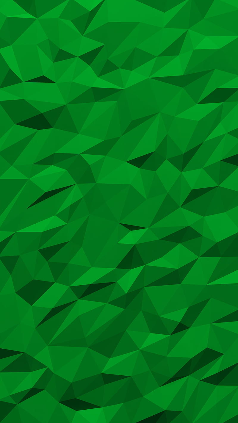 triangles, fragments, volume, shapes, green, HD phone wallpaper