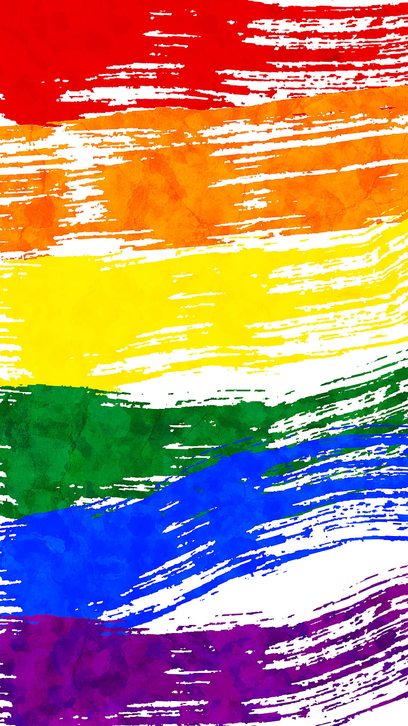 LGBT Rainbow Strokes, Adoxalinia, June, acceptance, activist, background, blue, color, community, day, diversity, flag, gay, gender, genderfluid, girl, human, lgbtq, love, month, parade, power, pride, proud, rights, sign, solidarity, strong, teen, texture, together, tolerance, yellow, HD phone wallpaper