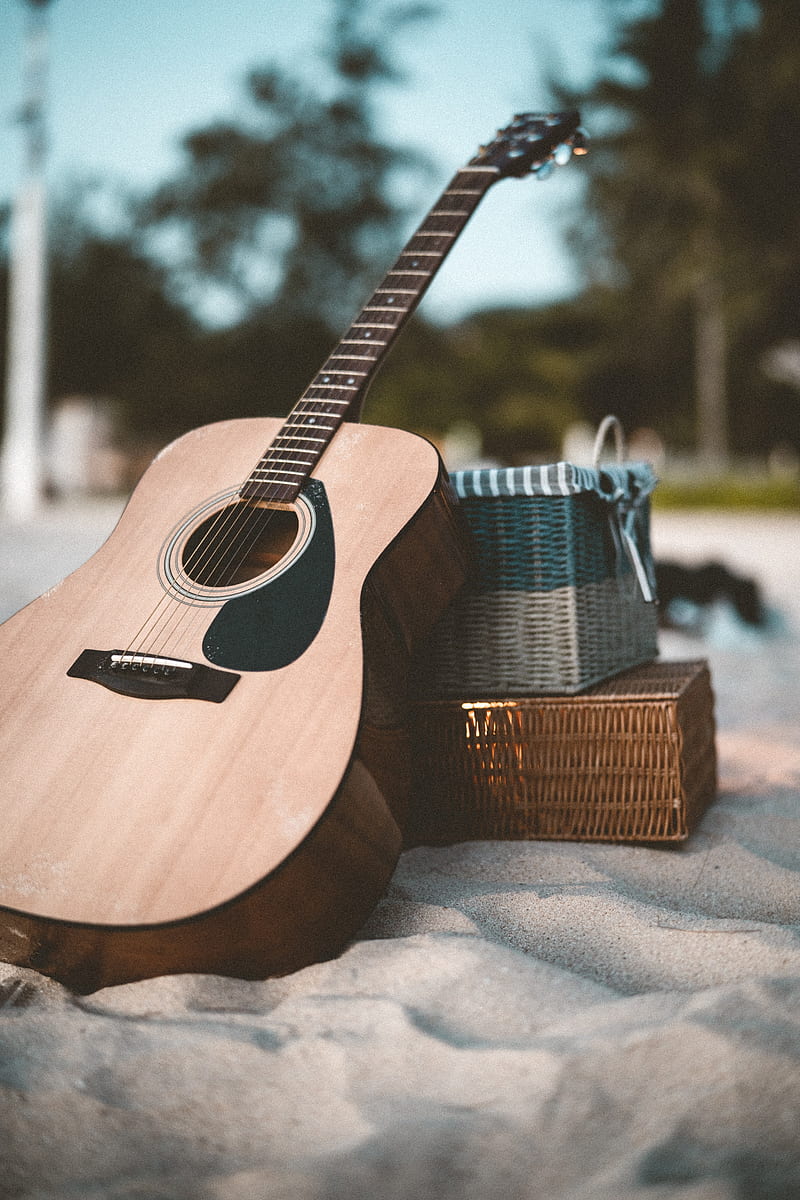 Acoustic guitar, guitar, musical instrument, brown, sand, HD phone wallpaper  | Peakpx
