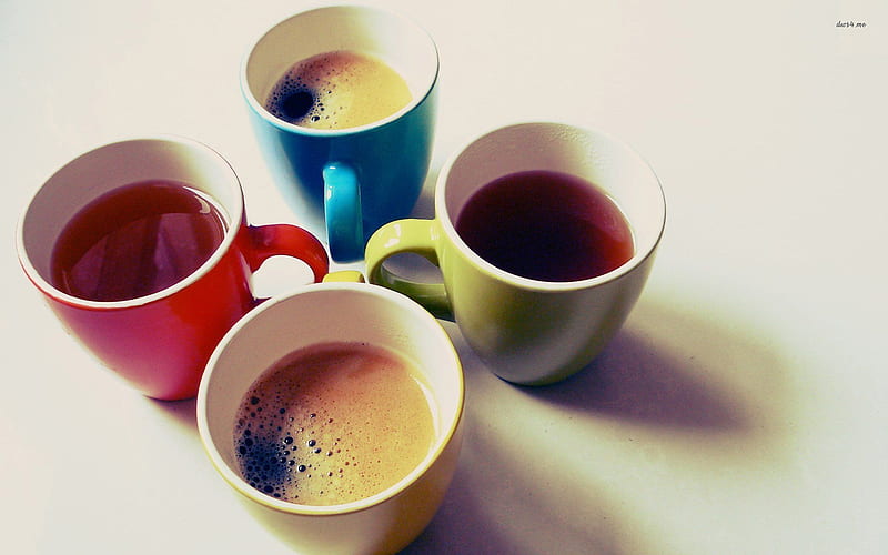 coffee and tea, froth, cup, coffee, tea, HD wallpaper