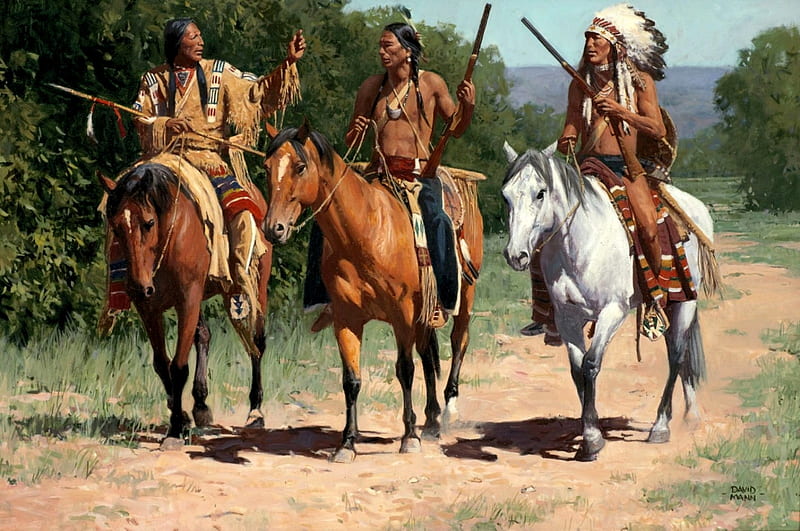 Hunting Party, Party, Horses, Native Men, Hunting, HD wallpaper