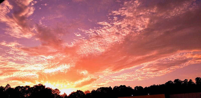 Sunset, bonito, clouds, color, colorful, dawn, orange, pink, purple, sky, HD wallpaper