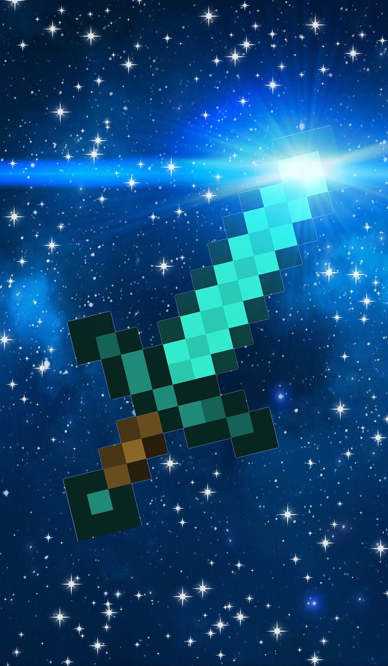 minecraft wallpaper diamond sword