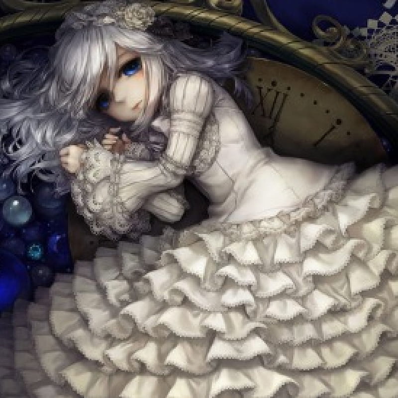 Lolita Pretty Dress Cg White Hair Bonito Adorable Sweet Nice Gothic Hd Wallpaper Peakpx