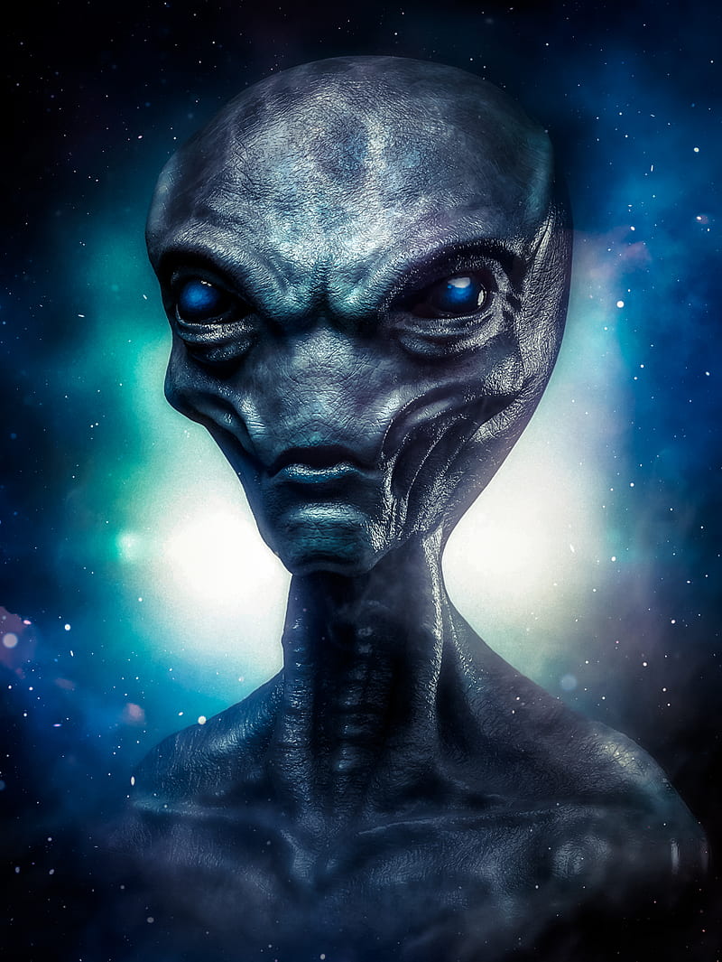 Alien Portrait Galaxy, cosmos, extraterrestrial, life, space, truth, ufo, universe, xfiles, HD phone wallpaper