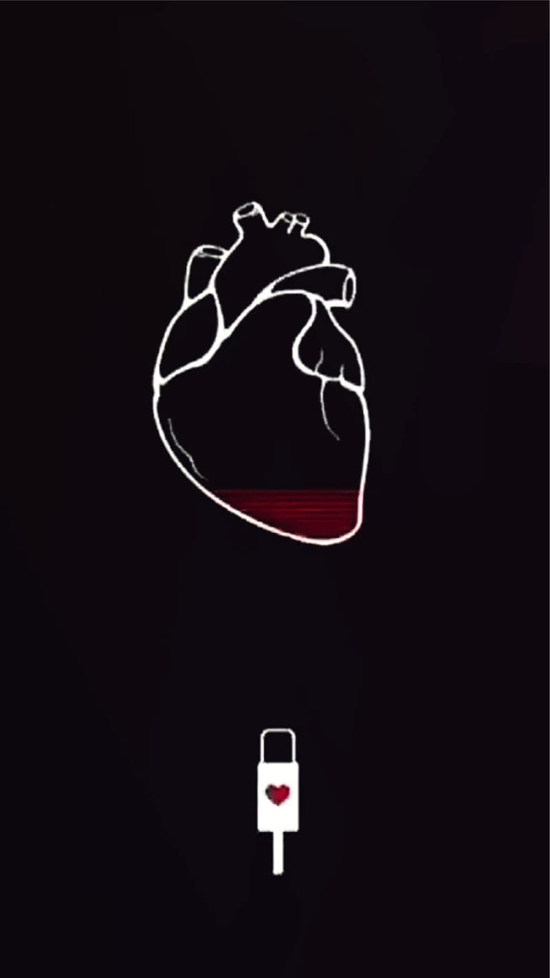 Black heart, birds, black, charger, cry, crying, girl, heart, iphone, smiles, vintage, HD phone wallpaper