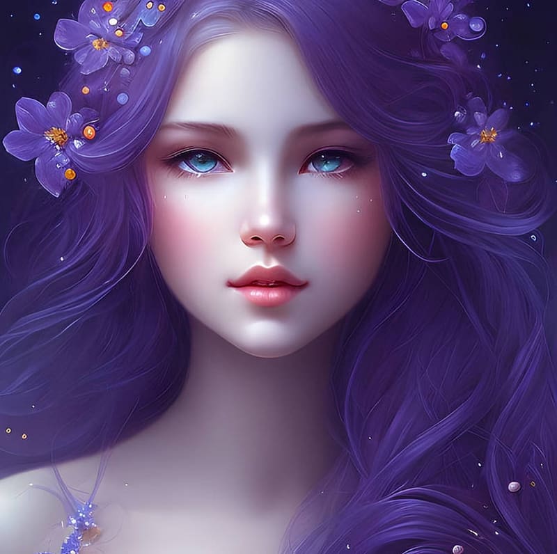 ᰔᩚ, Flowers, Blue eyes, Girl, Beauty, HD wallpaper