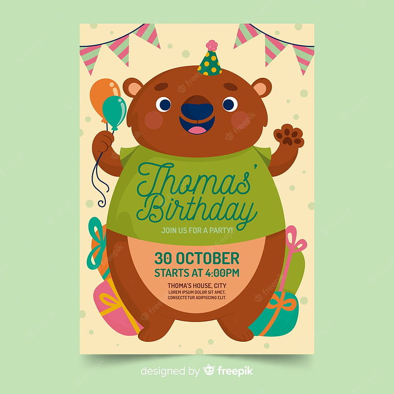 Birtay bear . Vectors, Stock & PSD, October Birtay, HD phone wallpaper