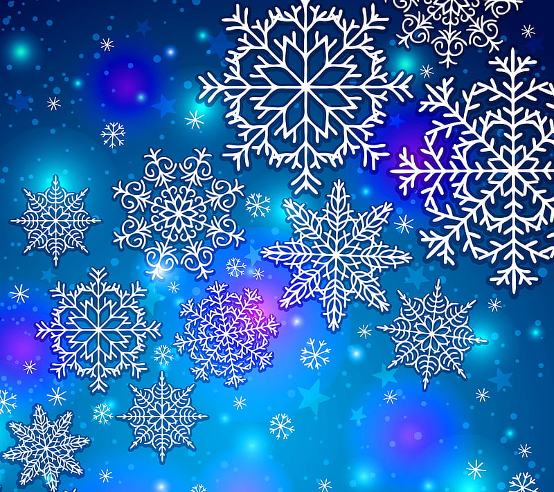 Snow Flakes, abstract christmas, HD wallpaper