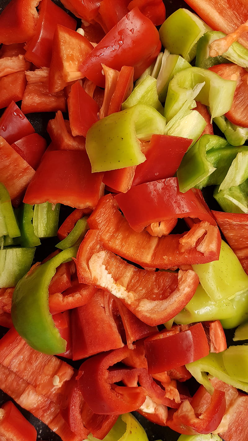 Vegetables, green, red, color, food, taste, aroma, sweet peppers, HD phone wallpaper