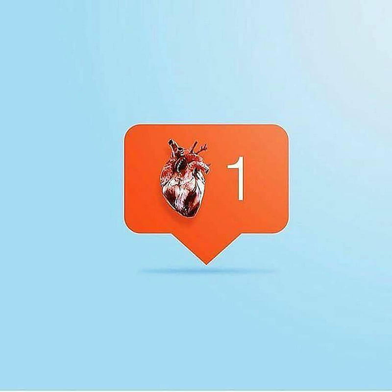 Instagram, comment, heart, like, one, orange, HD phone wallpaper