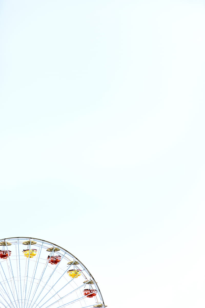 ferris wheel, construction, sky, minimalism, HD phone wallpaper