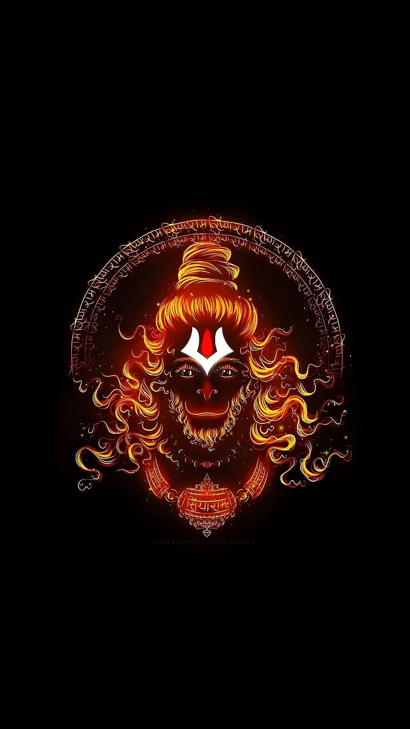 Balaji Maharaj Ke, fire hanuman, lord, god, HD phone wallpaper