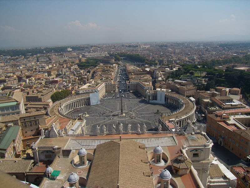St. Peter's square, city, vatican, square, rome, sky, HD wallpaper