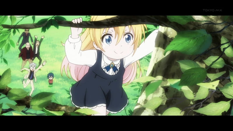 Get Down from There, pretty, blond, children, nisekoi, adorable, sweet, kid, nice, anime, call, anime girl, child, long hair, calling, female, lovely, blonde, tree top, blonde hair, baby, blond hair, cute, tree, kawaii, girl, running, babies, climb, treetop, HD wallpaper