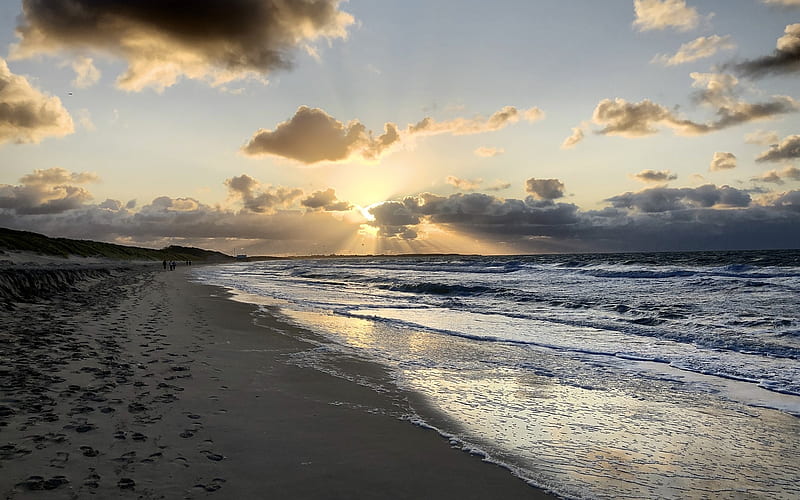 Beach in Holland, sea, beach, sand, Holland, Netherlands, sunshine ...