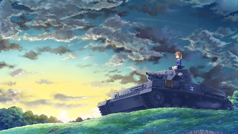 Anime Girl Panzer, anime, anime-girl, HD wallpaper