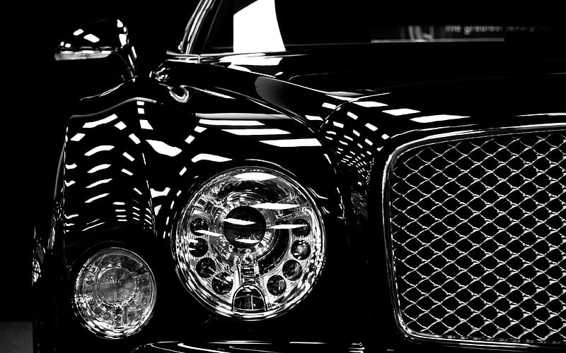 Headlamps of black Bentley, black, headlamps, bentley, car, HD wallpaper