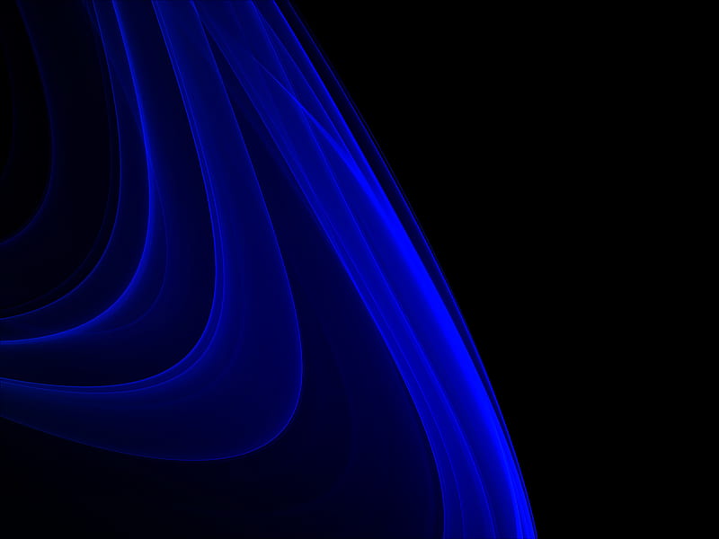 fractal, wavy, blue, abstraction, HD wallpaper