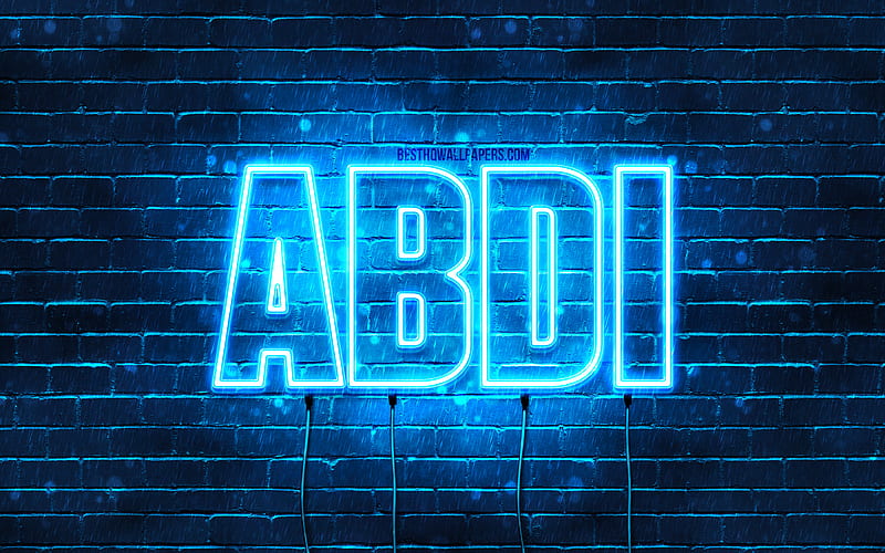 Abdi, , with names, Abdi name, blue neon lights, Happy Birtay Abdi, popular arabic male names, with Abdi name, HD wallpaper