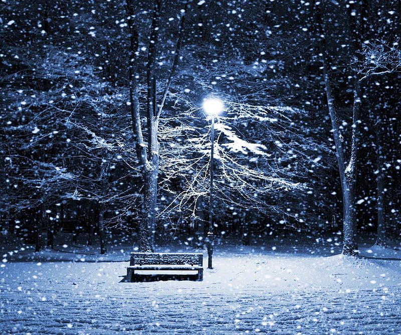 Noche de nieve, Fondo de pantalla HD | Peakpx