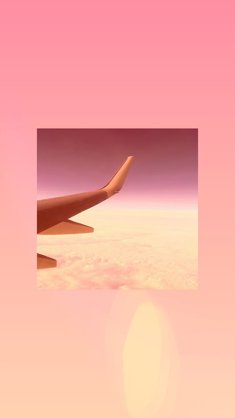 Pink airplane ombre , aesthetic, clouds, edit, flight, nostalgia, original, sky, HD phone wallpaper