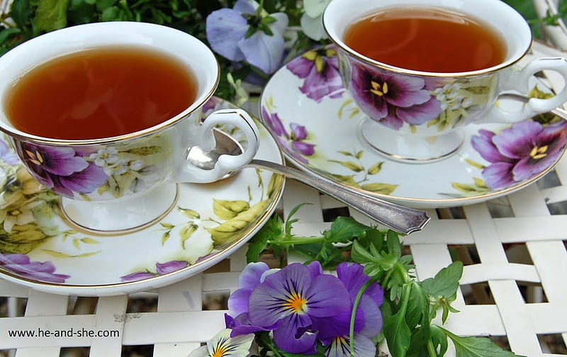 Tea for Two, tea time, tea, teacup, HD wallpaper