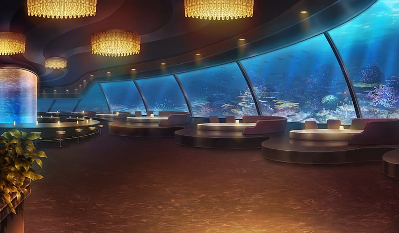 Aquarium Restaurant, pretty, house, scenic, reef fish, cg, aquarium,  bonito, HD wallpaper | Peakpx