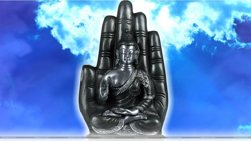Lord Buddha Seated On Lotus, HD wallpaper
