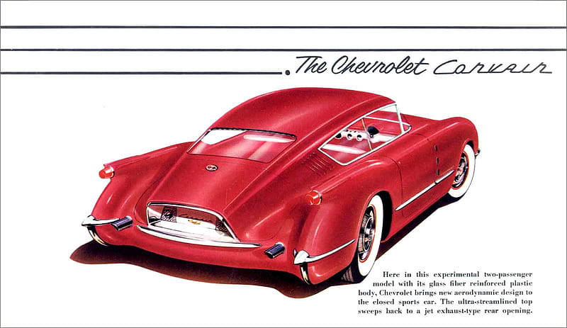 Chevrolet Corvair Concept Ad, 50s, concept, motorama, chevrolet, chevy, ad, corvair, advertisement, HD wallpaper