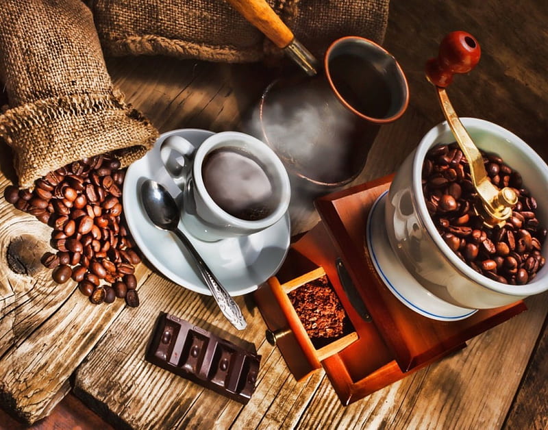* Aromatic and sweet *, aromatic, coffee, cup of coffee, chocolate, tasty, drink, sweetness, coffee beans, HD wallpaper
