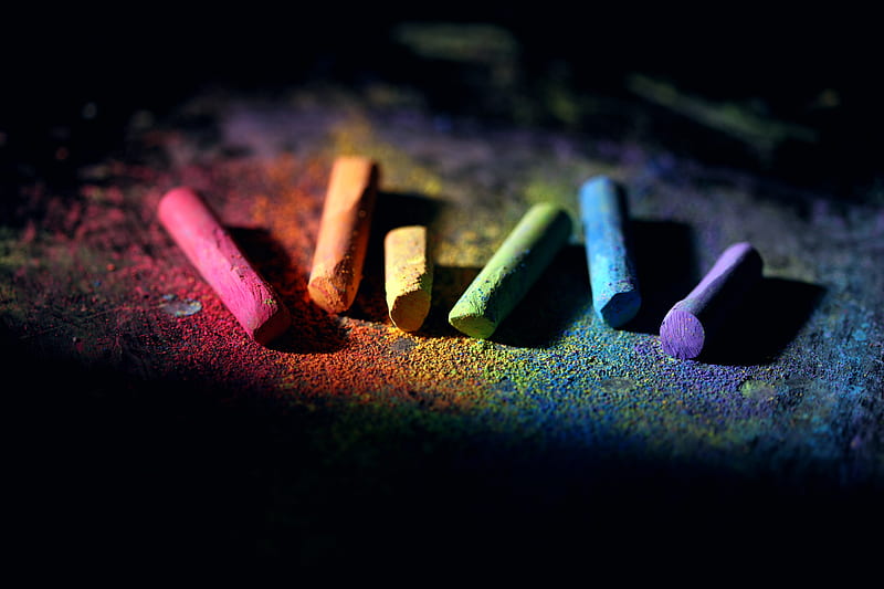 crayons, colorful, paint, hobby, HD wallpaper
