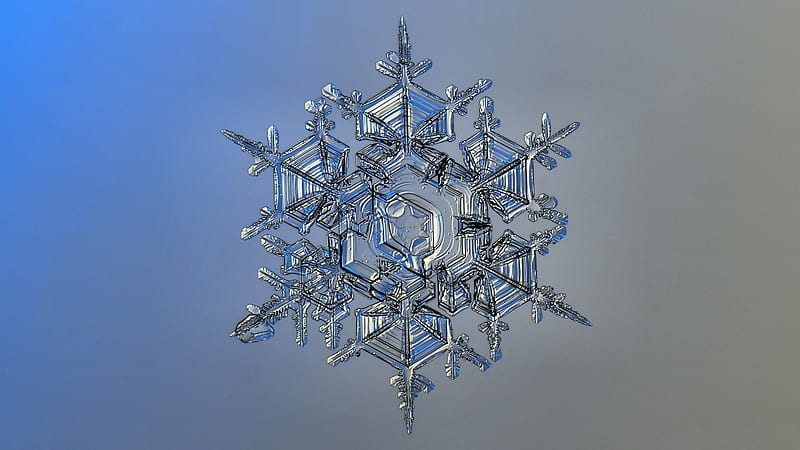 Snowflake Under Microscope beautiful, microscope, abstract, forces of nature, snowflake, graphy, wide screen, nature, HD wallpaper