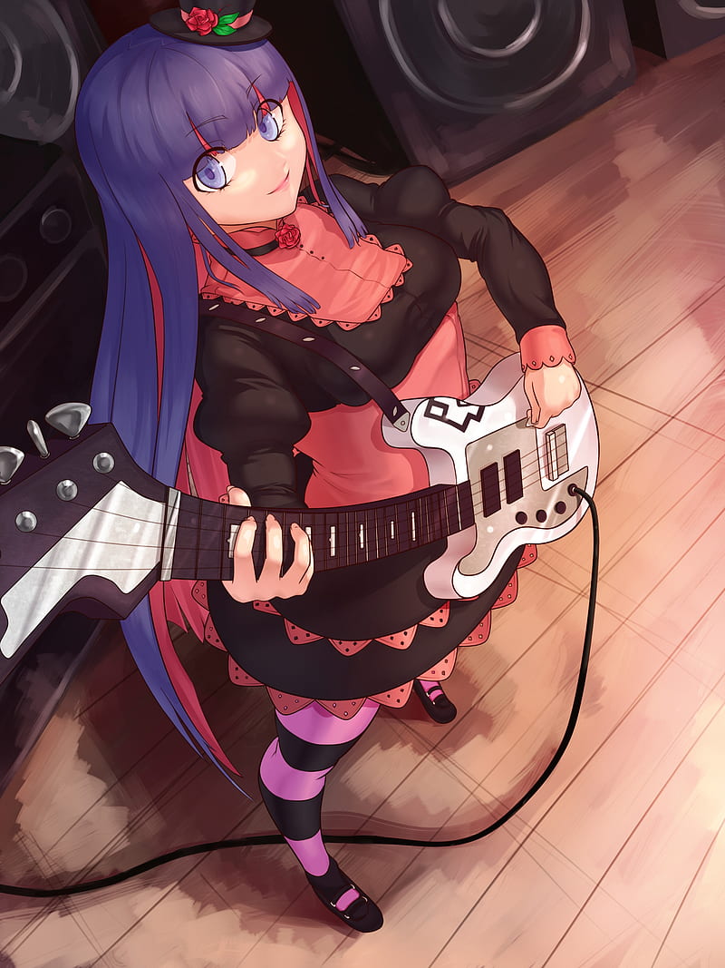 anime, Panty and Stocking with Garterbelt, electric guitar, Anarchy Stocking, HD phone wallpaper