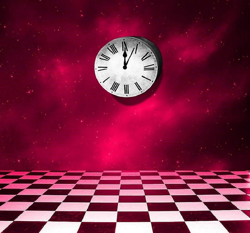 Fantasy Background, premade BG, colors, clock, creative pre-made, fantasy, stock , checkered floor, backgrounds, resources, other, HD wallpaper