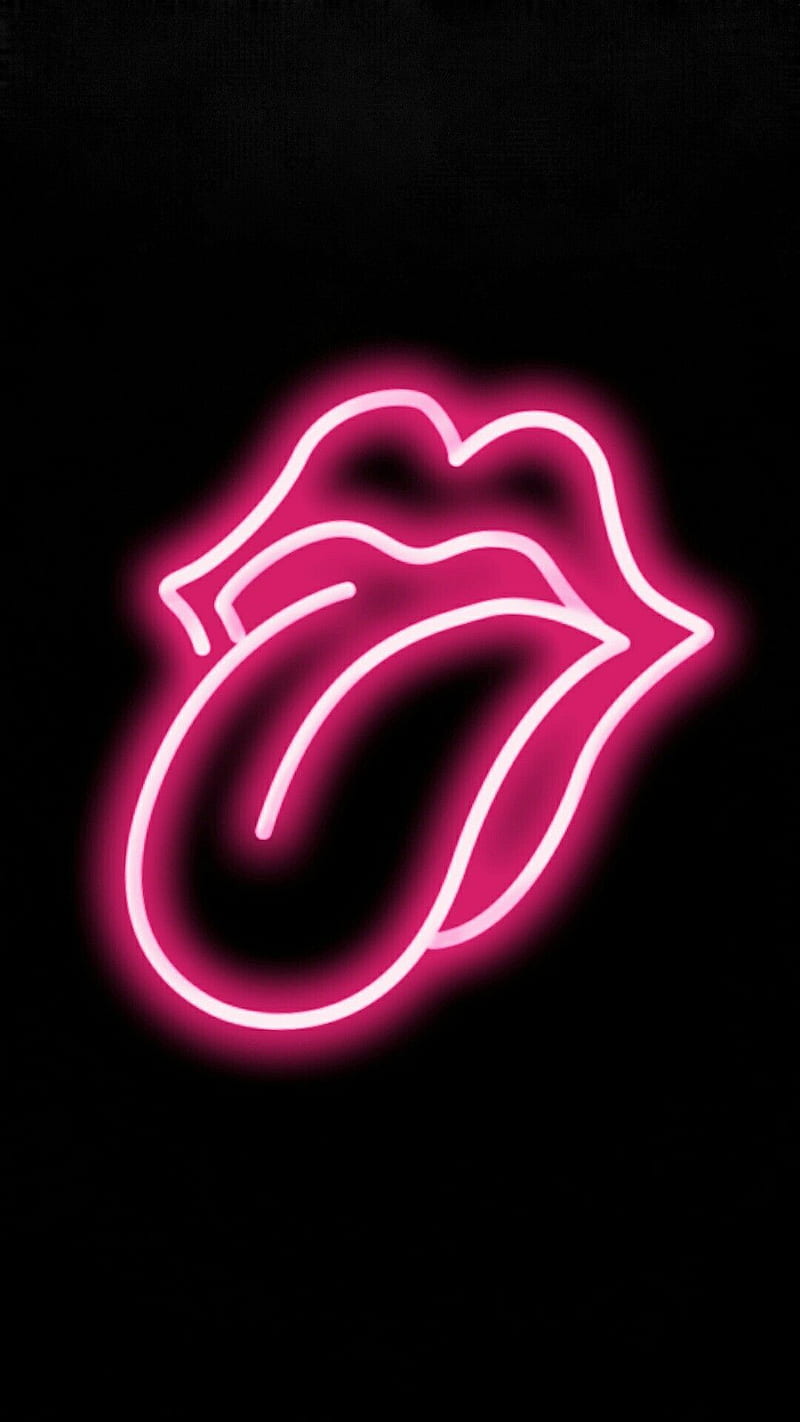Tongue neon pink rolling stones HD phone wallpaper  Peakpx