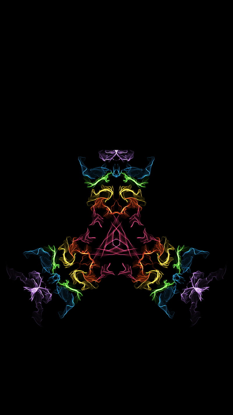 Prism Geometric VII, art, black bkgd, boho, colorful, multicolor, pride, rainbow, zeegh, HD phone wallpaper