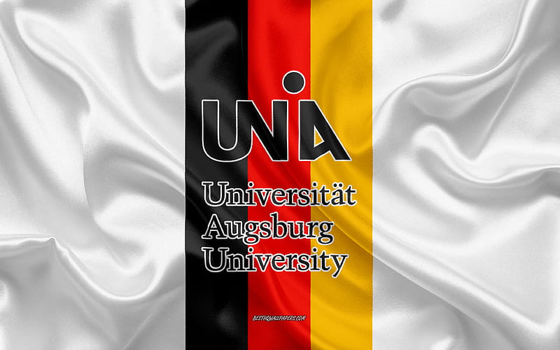 University of Augsburg Emblem, German Flag, University of Augsburg logo, Augsburg, Germany, University of Augsburg, HD wallpaper