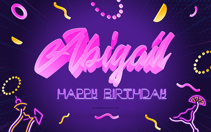Happy Birtay Abigail Purple Party Background, Abigail, creative art, Happy Abigail birtay, Abigail Birtay, Birtay Party Background, HD wallpaper