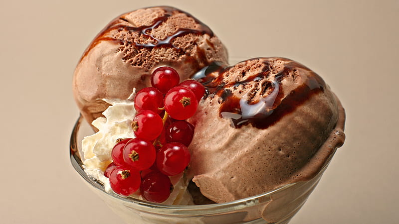 Tempting Chocolate Icecream for You..., currant, coffee, ice cream, chocolate, dessert, HD wallpaper