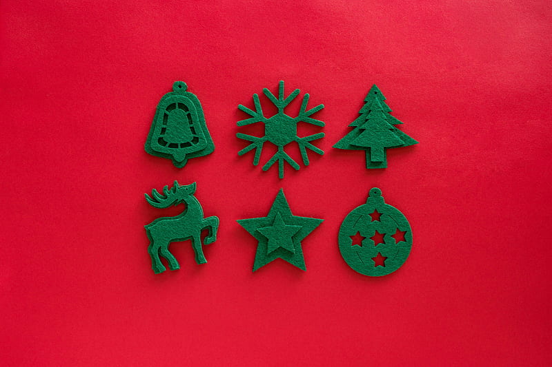 Holiday, Christmas, Bauble, Bell, Christmas Ornaments, Deer, Snowflake, Star, HD wallpaper
