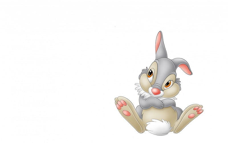 Thumper, rabbit, movie, bambi, card, cute, fantasy, gris, bunny, child, white, pink, disney, HD wallpaper