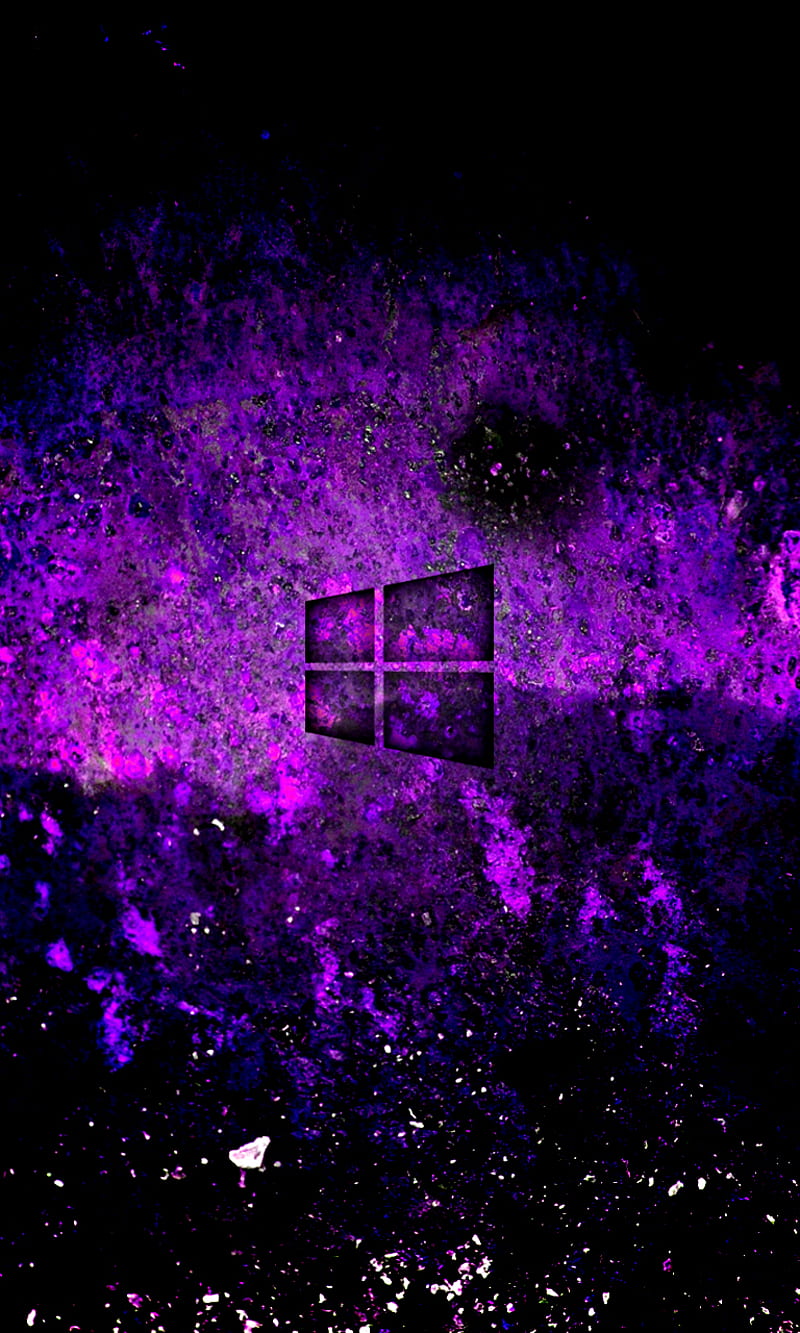 WP over Rust, grunge, logo, purple, texture, universe, windows, HD phone wallpaper