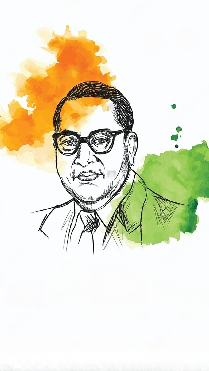 Dr Ambedkar, Indian Flag, indian jurist, indian economist, tricolor, HD phone wallpaper