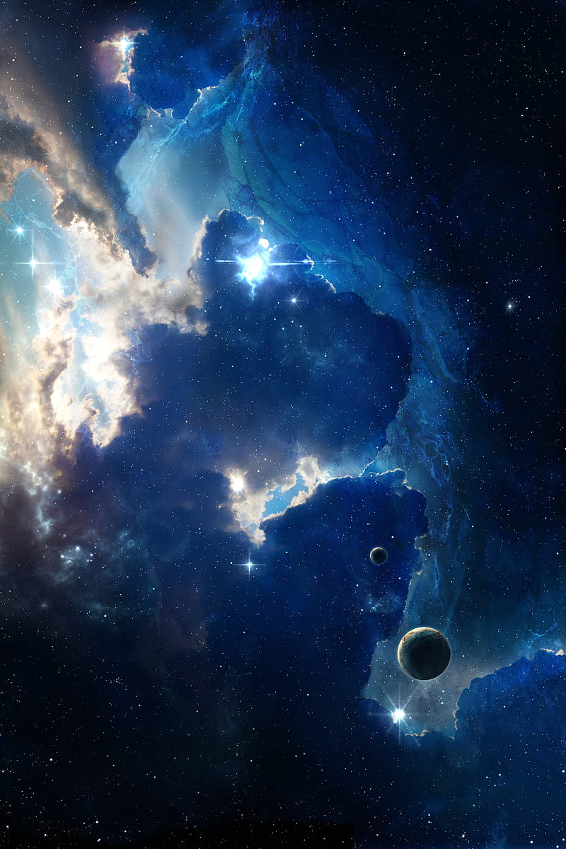 nebula, stars, shine, galaxy, space, HD phone wallpaper