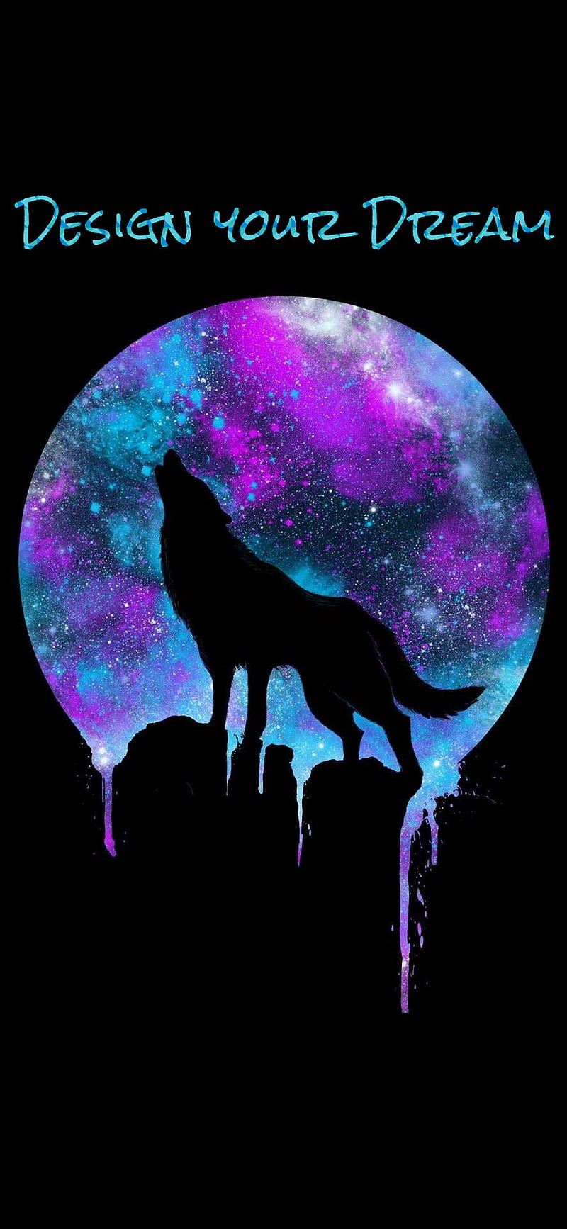 Design your dream, cool, purple, wolf, HD phone wallpaper