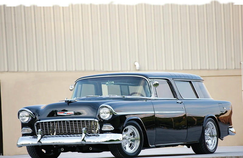 1955-Chevy-Nomad, Classic, GM, Bowtie, Wagon, HD wallpaper