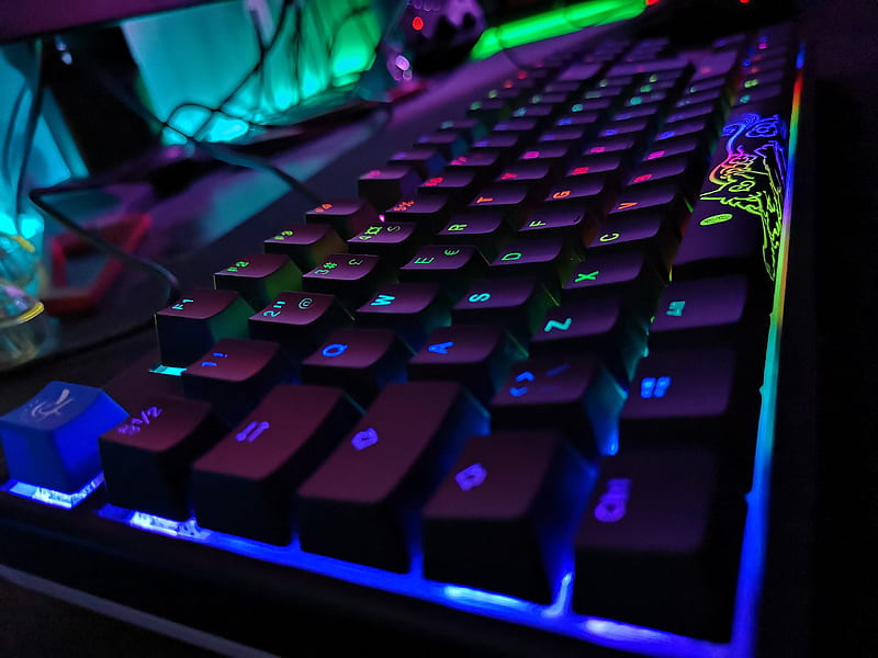 Gaming RGB Keyboard, chroma, cool, fortnite, gaming , rainbow, razer, HD wallpaper