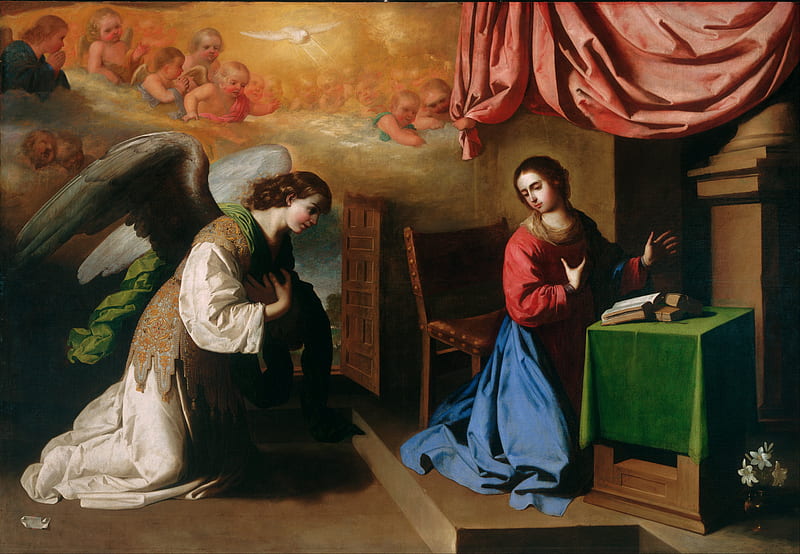 Annunciation, Virgin, Angel, Gabriel, Mary, HD wallpaper