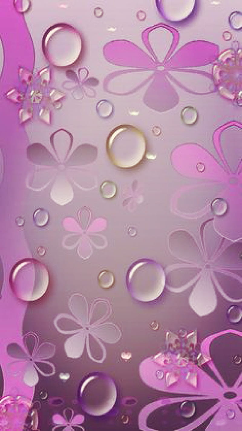 Waterproof, bubbles, drops, flower, flowers, lavender, purple, raindrops, rainy, water, whimsical, HD phone wallpaper